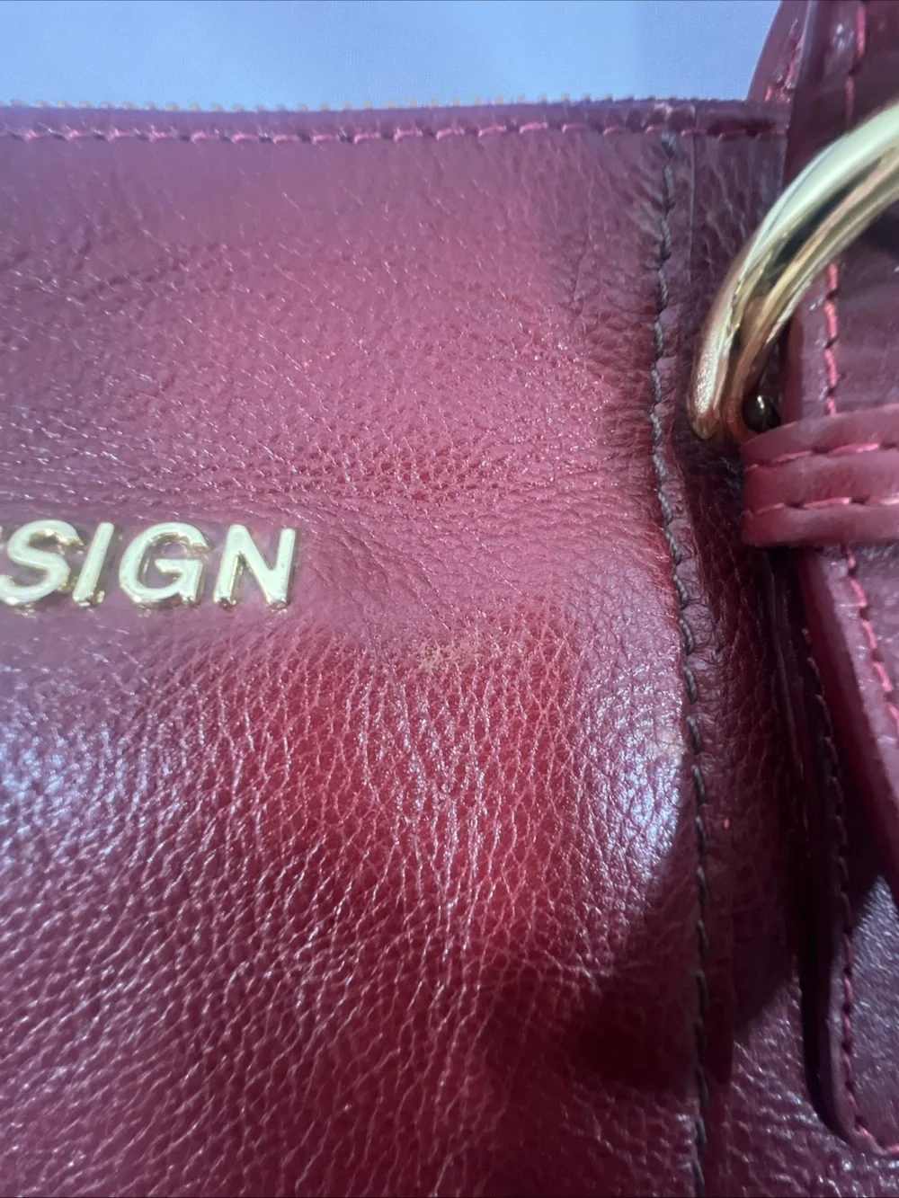 Hidesign Ersa 01 Red Leather Laptop Bag Women Work Tote Shoulder Briefcase Fits